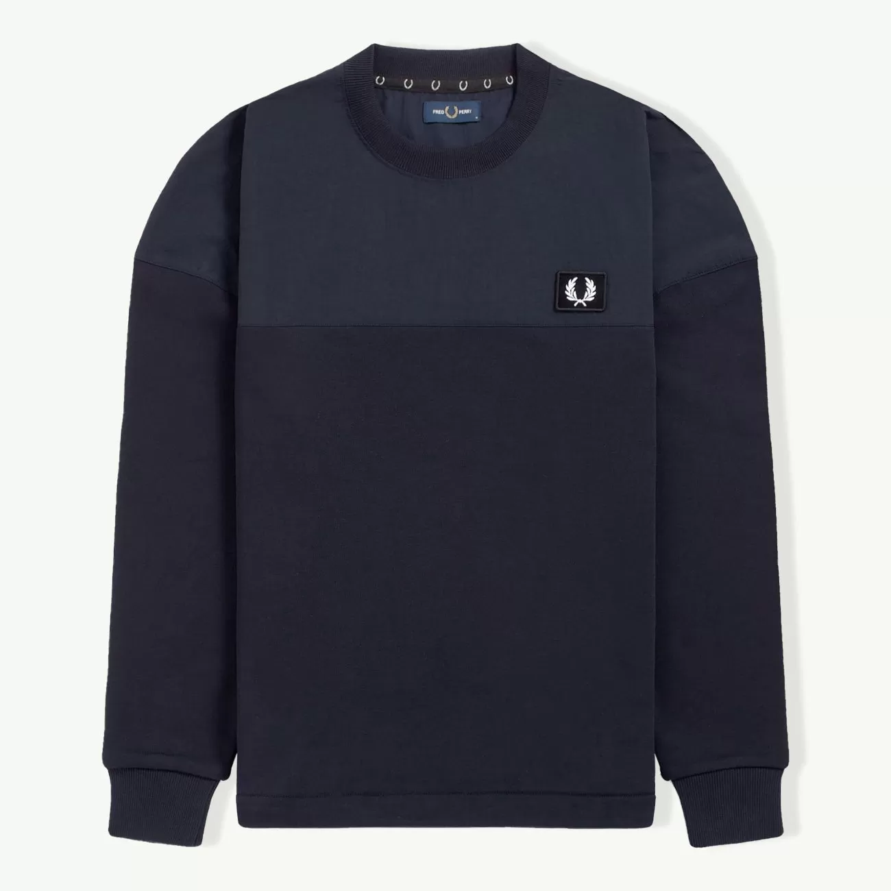 WOVEN PANEL SWEATSHIRT NAVY