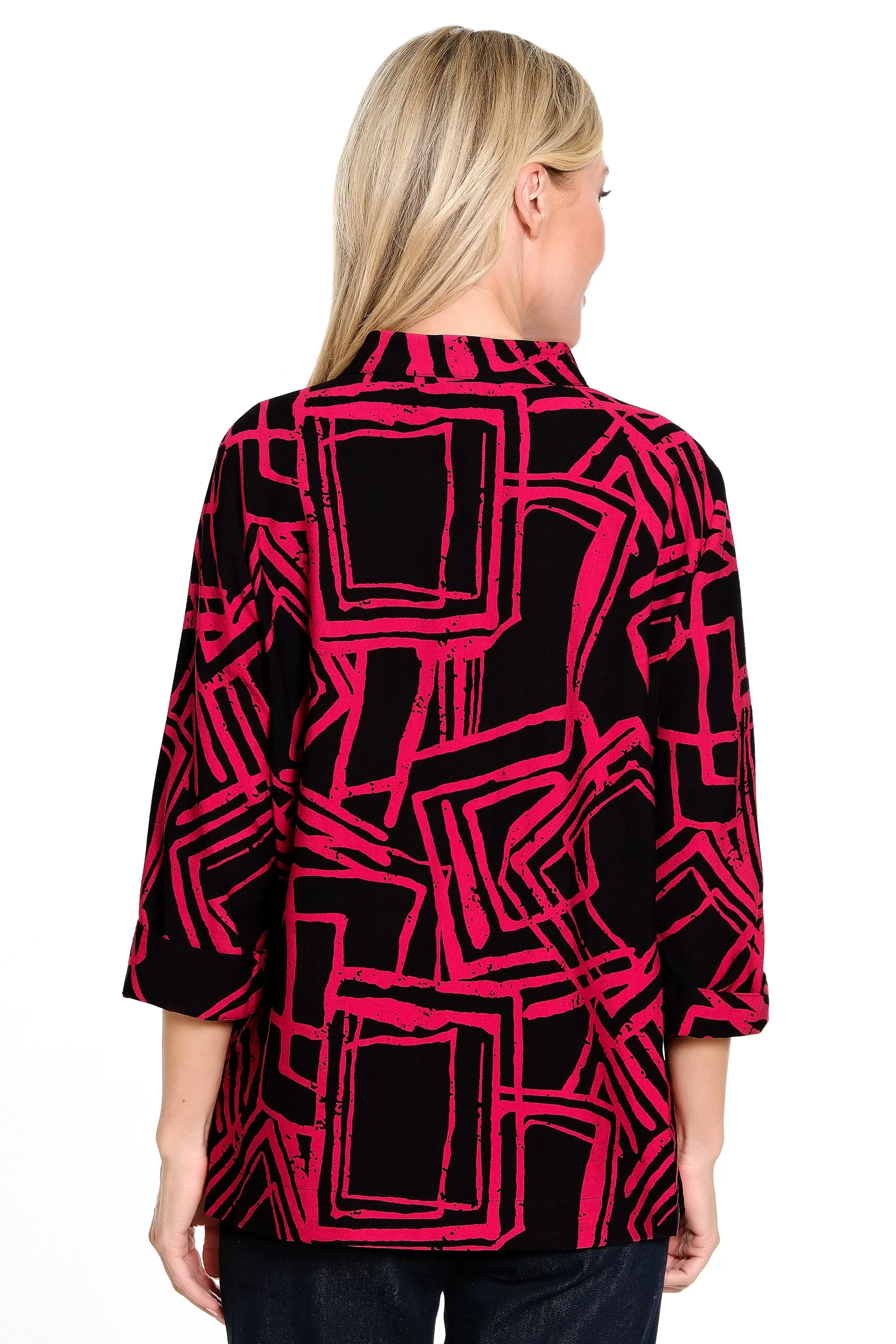 Woven Printed Jacket - Red