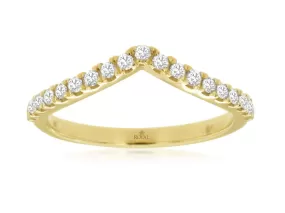 Yellow Gold Curved Diamond Anniversary Band