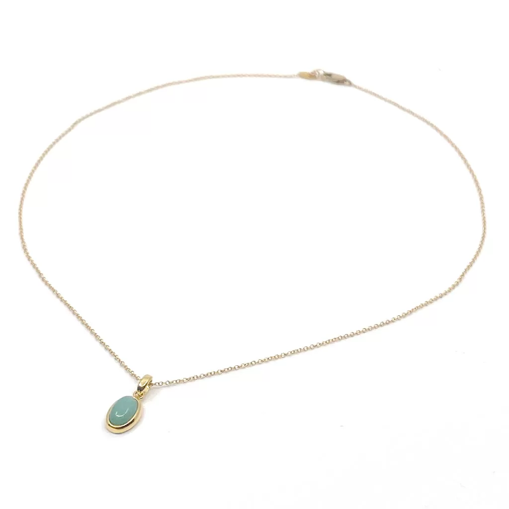 Yin Midori Green Aventurine Oval Necklace